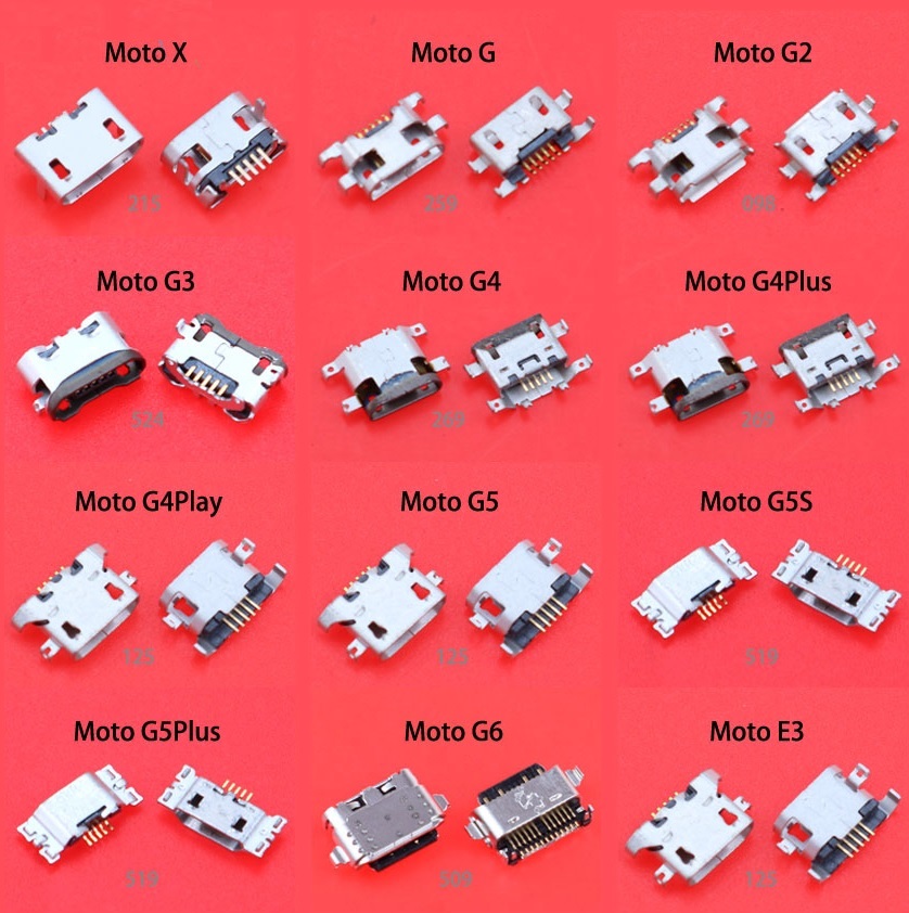 Saai aanwijzing machine Micro USB Charging Port for Motorola moto X G G2 G3 G4 G4 Plus G4 Play G5  G5S G5 Plus G6 E3 Jack Socket Connector Female 5 pin Moto 【MasterXu】